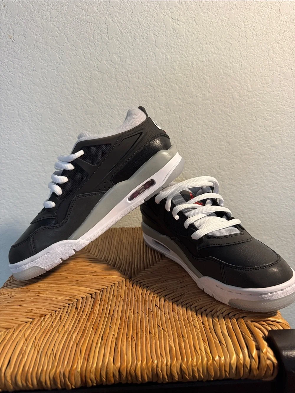 Jordan Black and White Sneakers with Red Jumpman